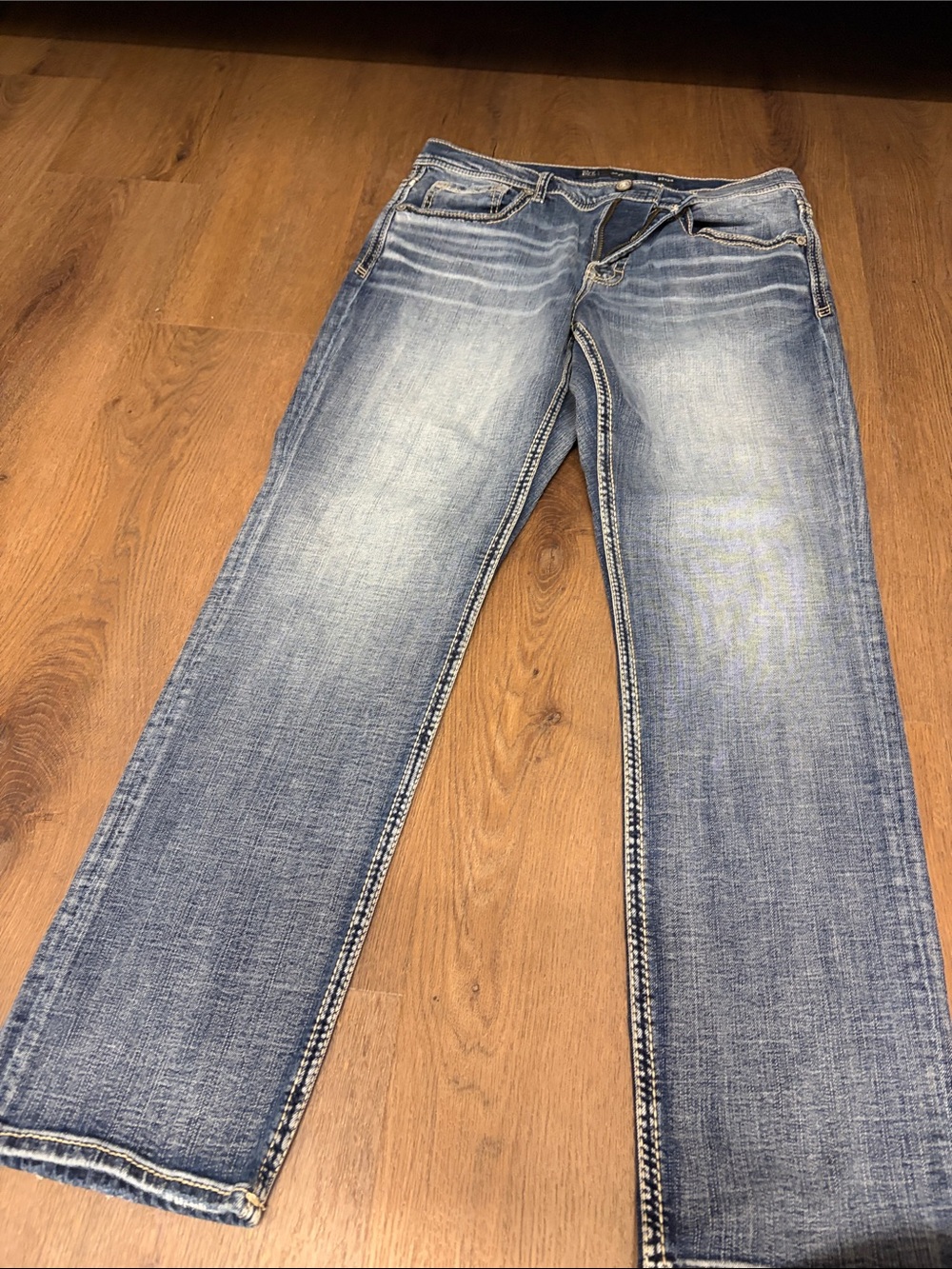 BKE Men's Straight Jeans - Light Blue Wash